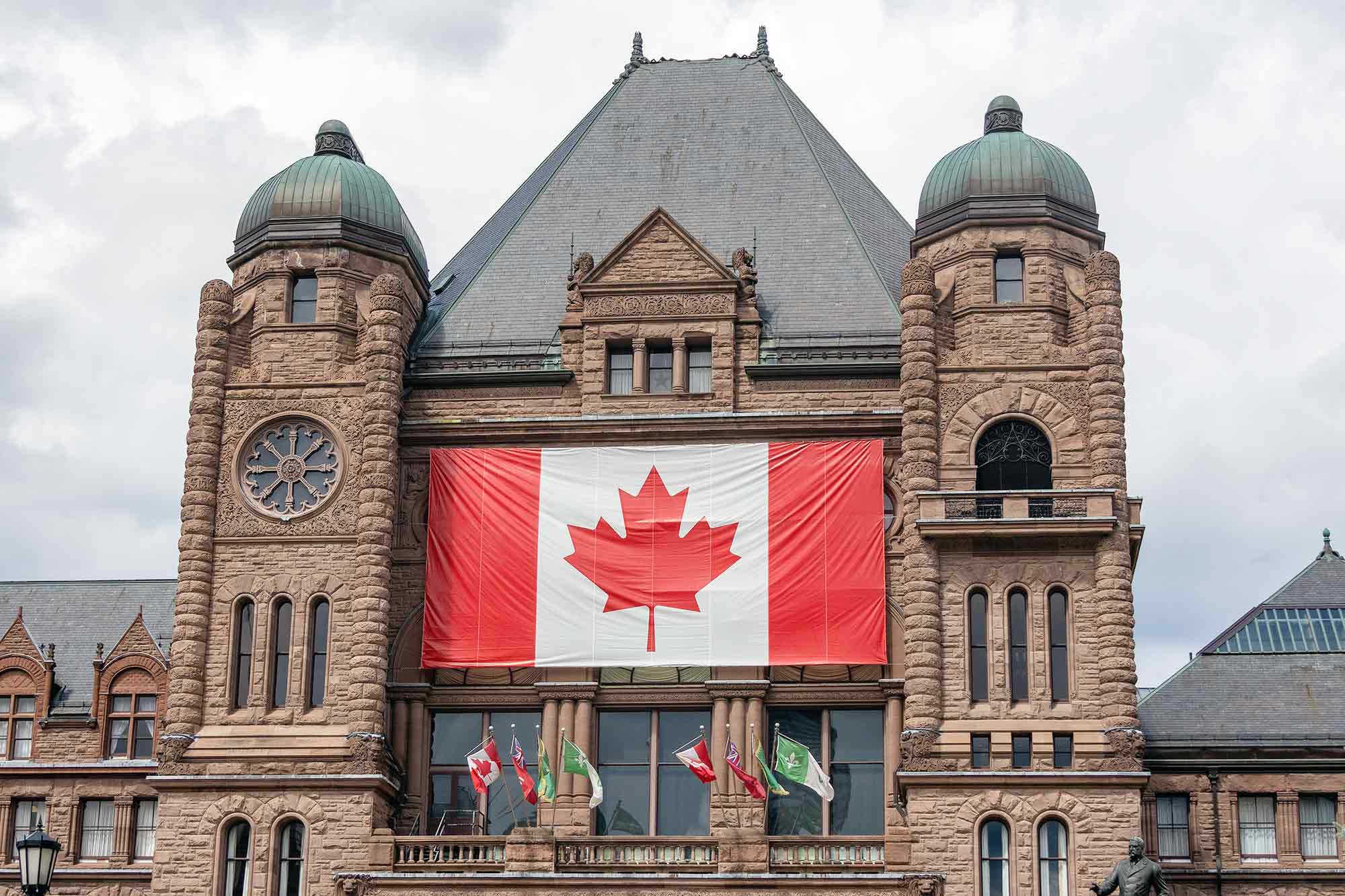 Ontario Legislative Building, Canadian, flag