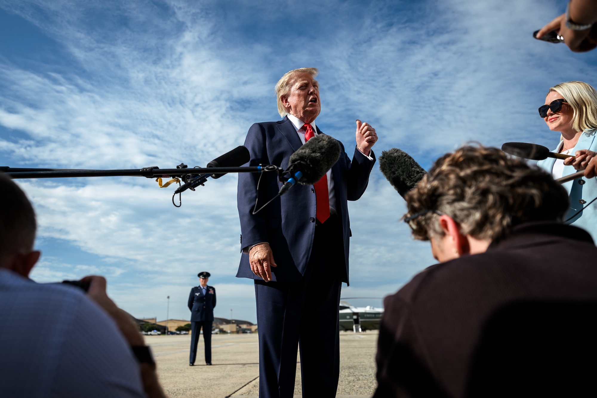 Donald Trump, Press, Joint Base Andrews, MD