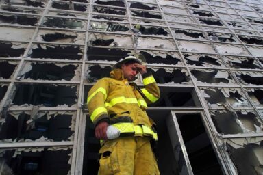 Firefighter, Jason Read, wreckage, WTC Building 7.