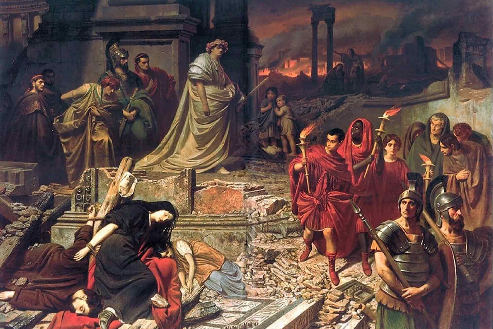 Nero Views the Burning of Rome, painting