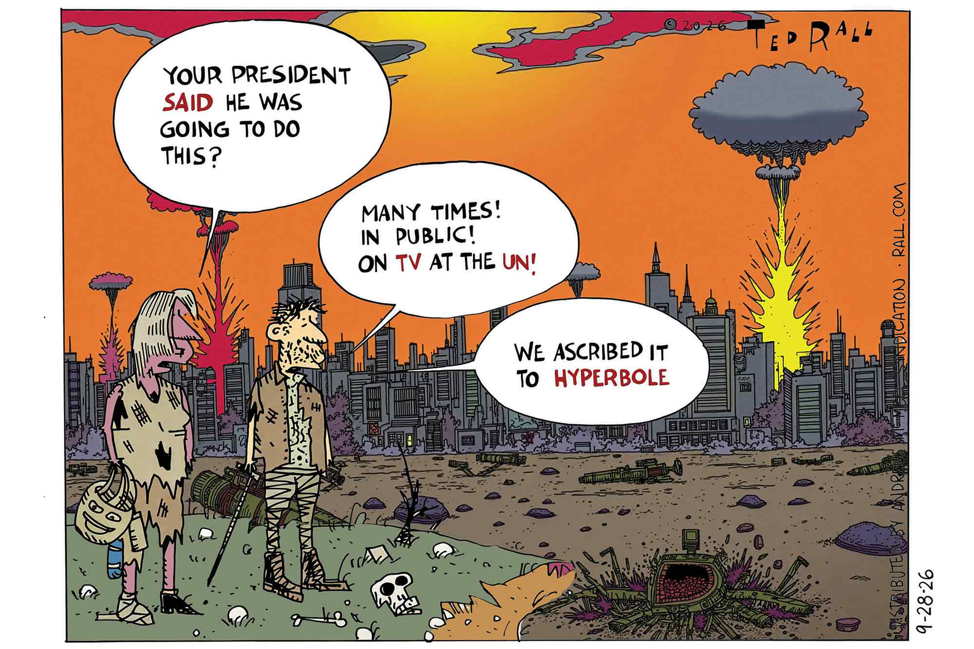 Donald Trump, UN speech, destroy Iran, civilization ending bombing