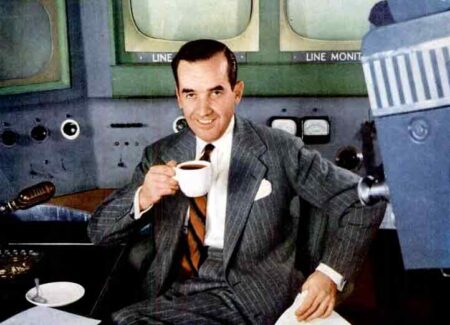 Edward R. Murrow, CBS, television news, set, 1953