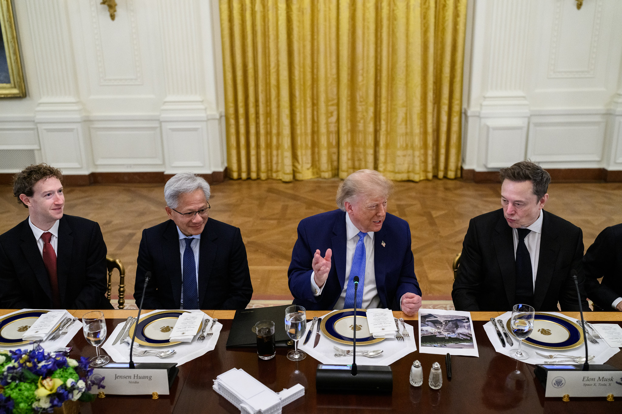 Mark Zuckerberg, Jen-Hsun “Jensen” Huang, Donald Trump, Elon Musk