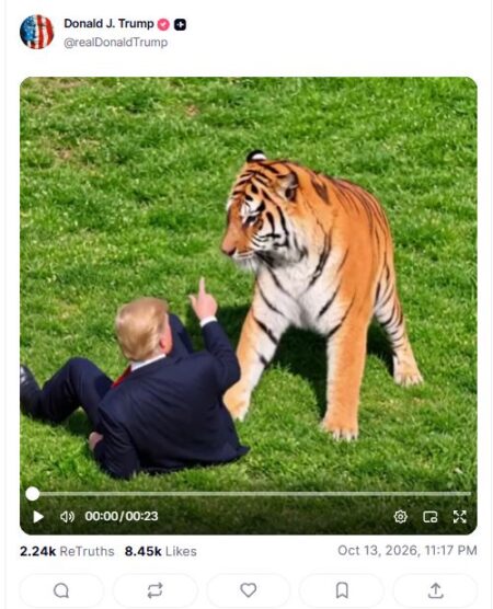 Donald Trump Truth Social Tiger
