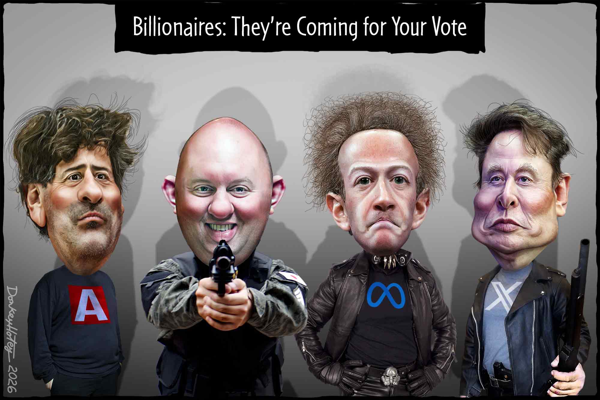 Sergey Brin, Marc Andreessen, Mark Zuckerberg, Elon Musk, buy votes