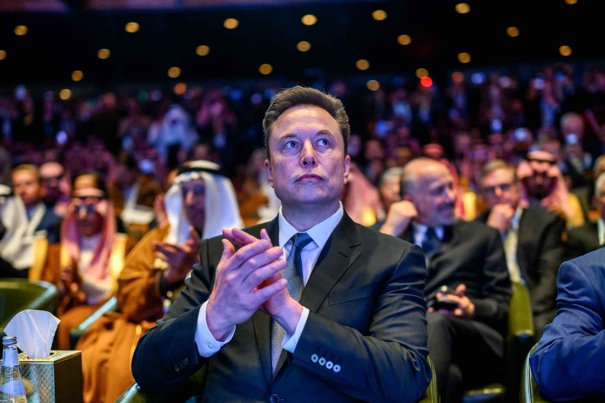 Elon Musk, listens, Donald Trump