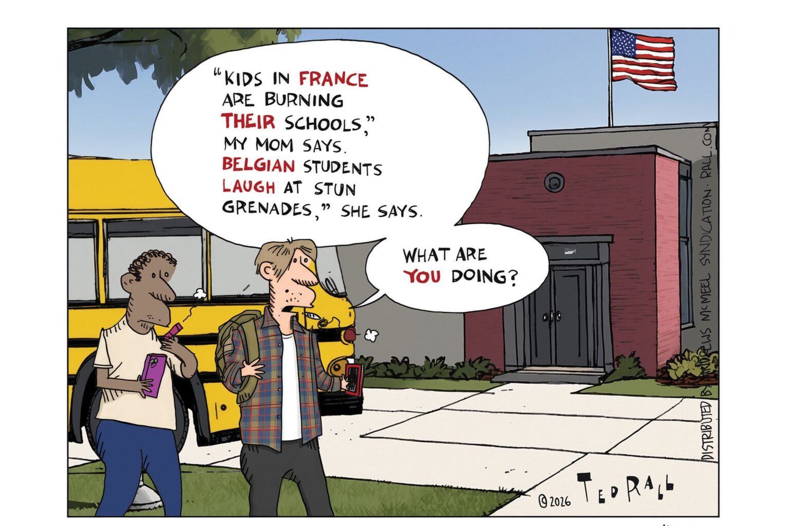 Kids, protests, France