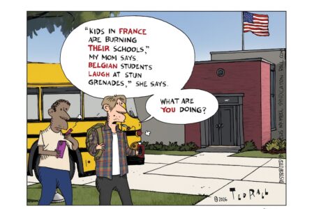 Kids, protests, France