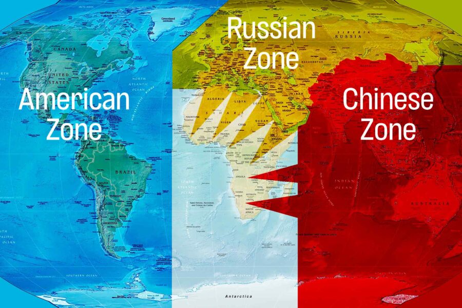 future zones of influence, America, Russia, China