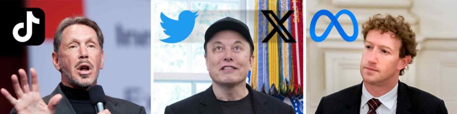 Larry Ellison, Elon Musk, Mark Zuckerberg